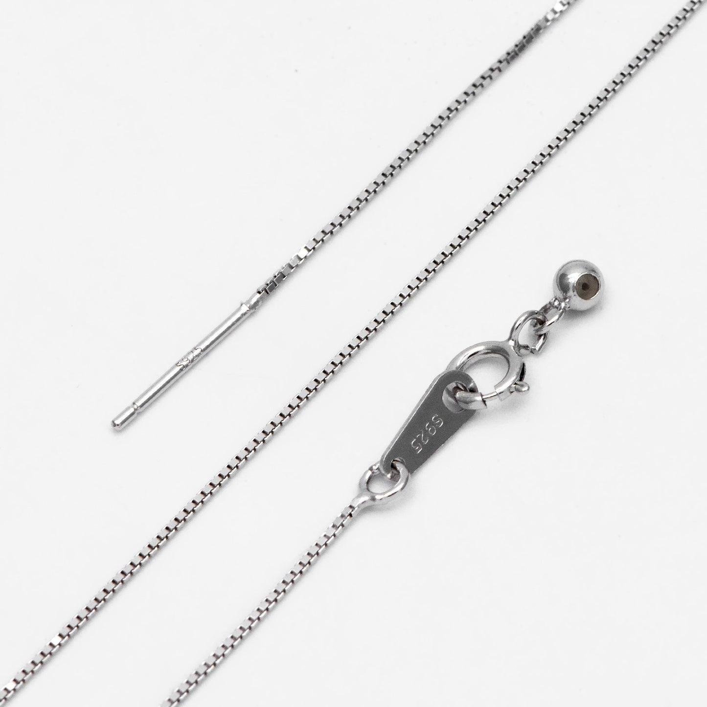 Adjustable Sterling Silver Bracelet, Gold/ Rhodium plated 0.7mm Dainty Box Chain, 7.2" Inch (CY-010)