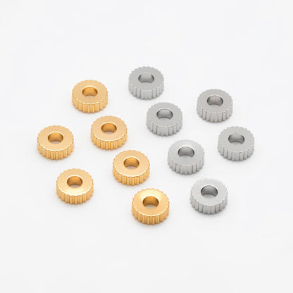 20pcs Gold/ Silver Gear Round Spacer Beads 7mm, Jewelry Making Supplies Wholesale (GB-2877)