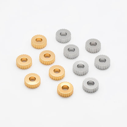 20pcs Gold/ Silver Gear Round Spacer Beads 7mm, Jewelry Making Supplies Wholesale (GB-2877)