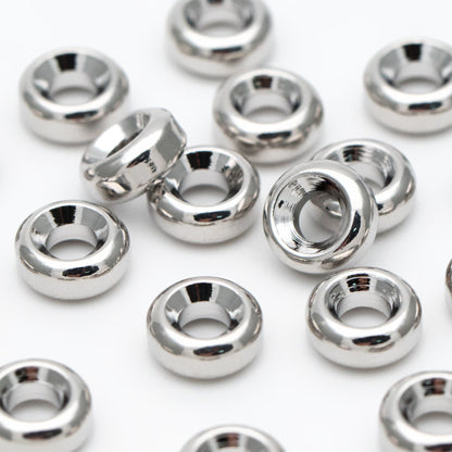 20pcs Gold/ Silver Tone Round Spacer Beads, 6mm, Jewelry Making Supplies Wholesale (GB-3510)