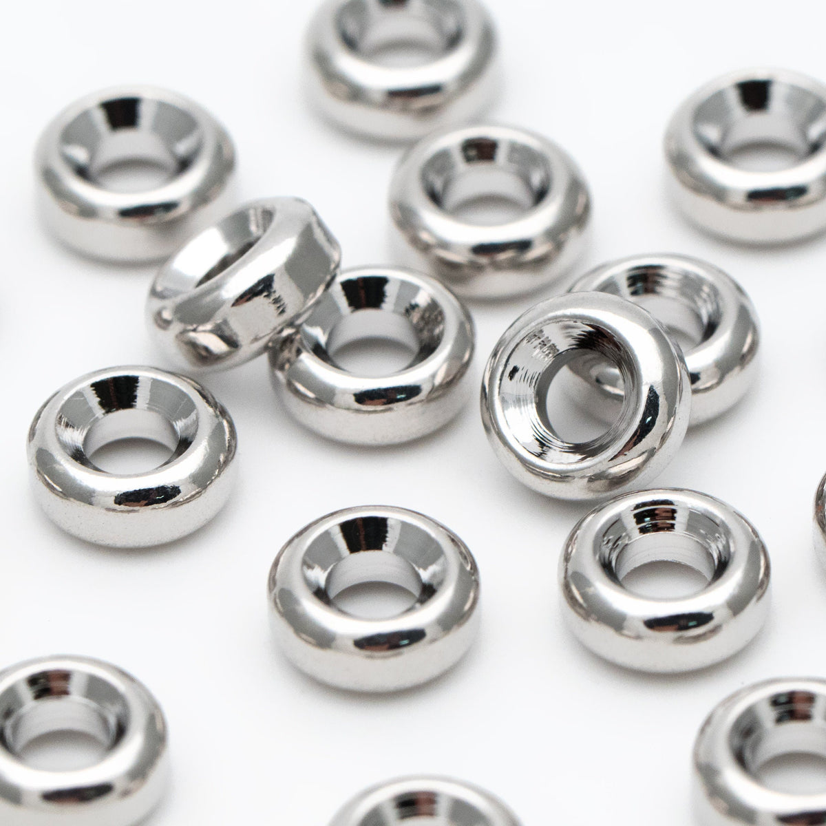 20pcs Gold/ Silver Tone Round Spacer Beads, 6mm, Jewelry Making Supplies Wholesale (GB-3510)