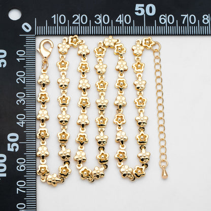 Gold plated Brass Chevron Leaf Chain 6.3mm, Finished Bracelet/ Anklet/ Necklace with Extender Chain, Ready to Wear (#LK-416)