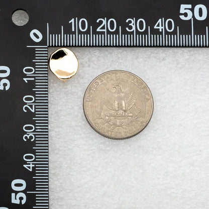 10pcs Gold/ Silver waved Round Disc textured Ear Posts 12x10mm, 18K Gold/ Rhodium plated Brass, Geometric Stud Earring Components (GB-1161)