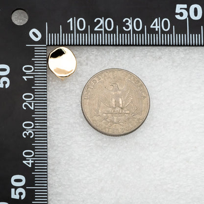 10pcs Gold/ Silver waved Round Disc textured Ear Posts 12x10mm, 18K Gold/ Rhodium plated Brass, Geometric Stud Earring Components (GB-1161)