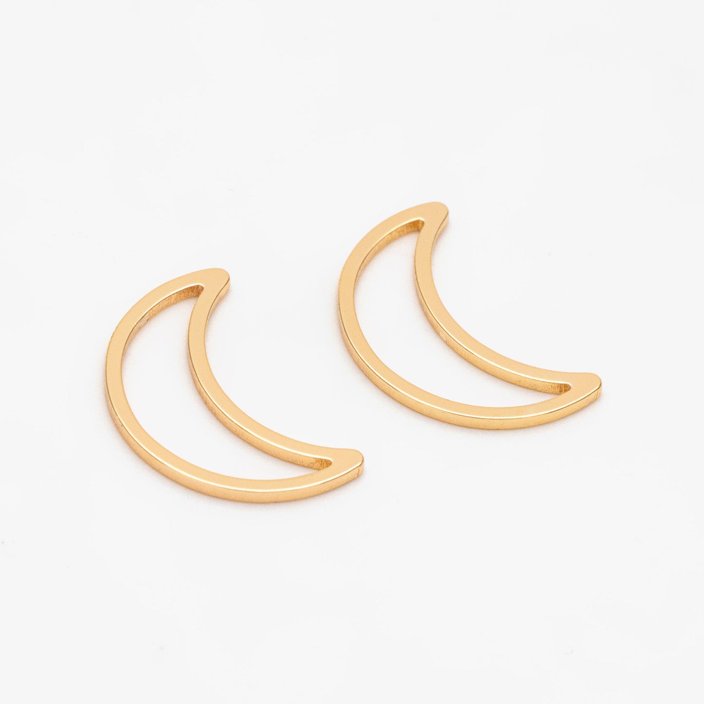 10pcs Gold Hollow Moon Charms 17x11mm, Gold plated Brass, Lead Nickel Free, Color Not Easily Tarnish (GB-3518)