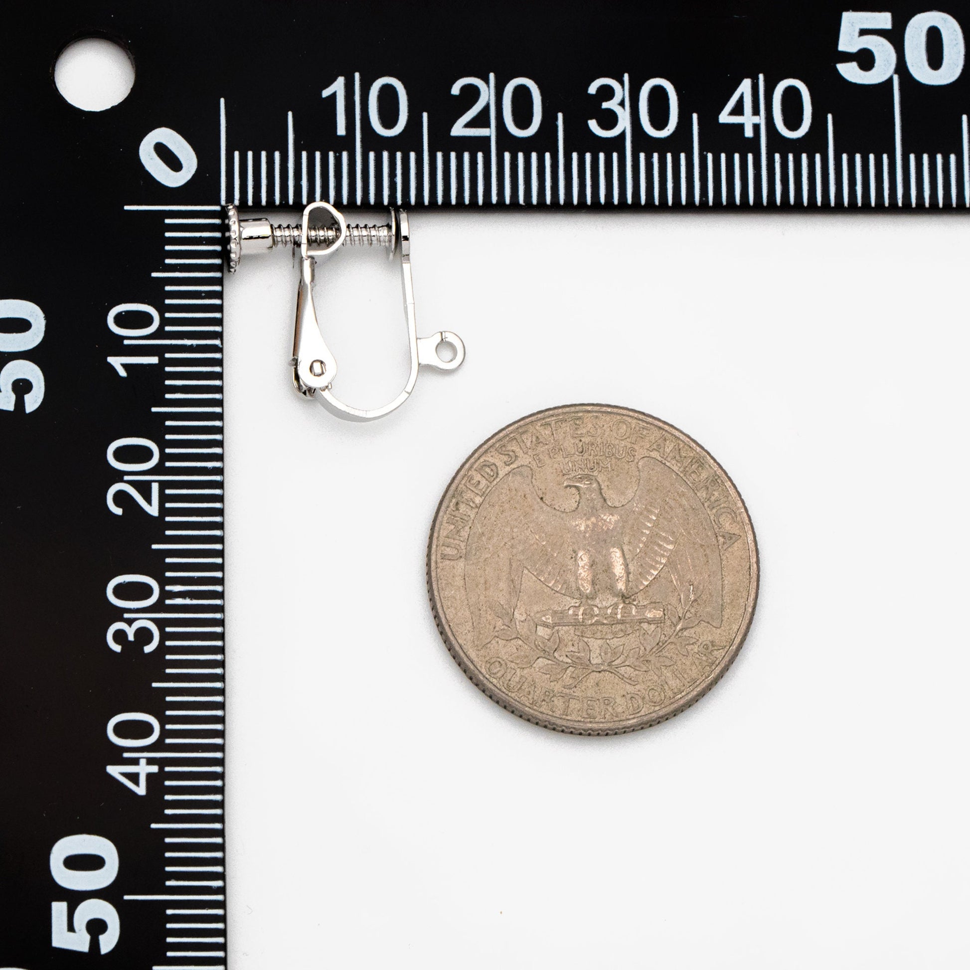 10pcs Gold/ Silver Clip-on Ear Wire, Adjustable with Hinged Screwback, Gold/ Rhodium plated Brass Earwire Earring Clips (GB-251)