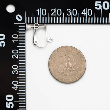 10pcs Gold/ Silver Clip-on Ear Wire, Adjustable with Hinged Screwback, Gold/ Rhodium plated Brass Earwire Earring Clips (GB-251)