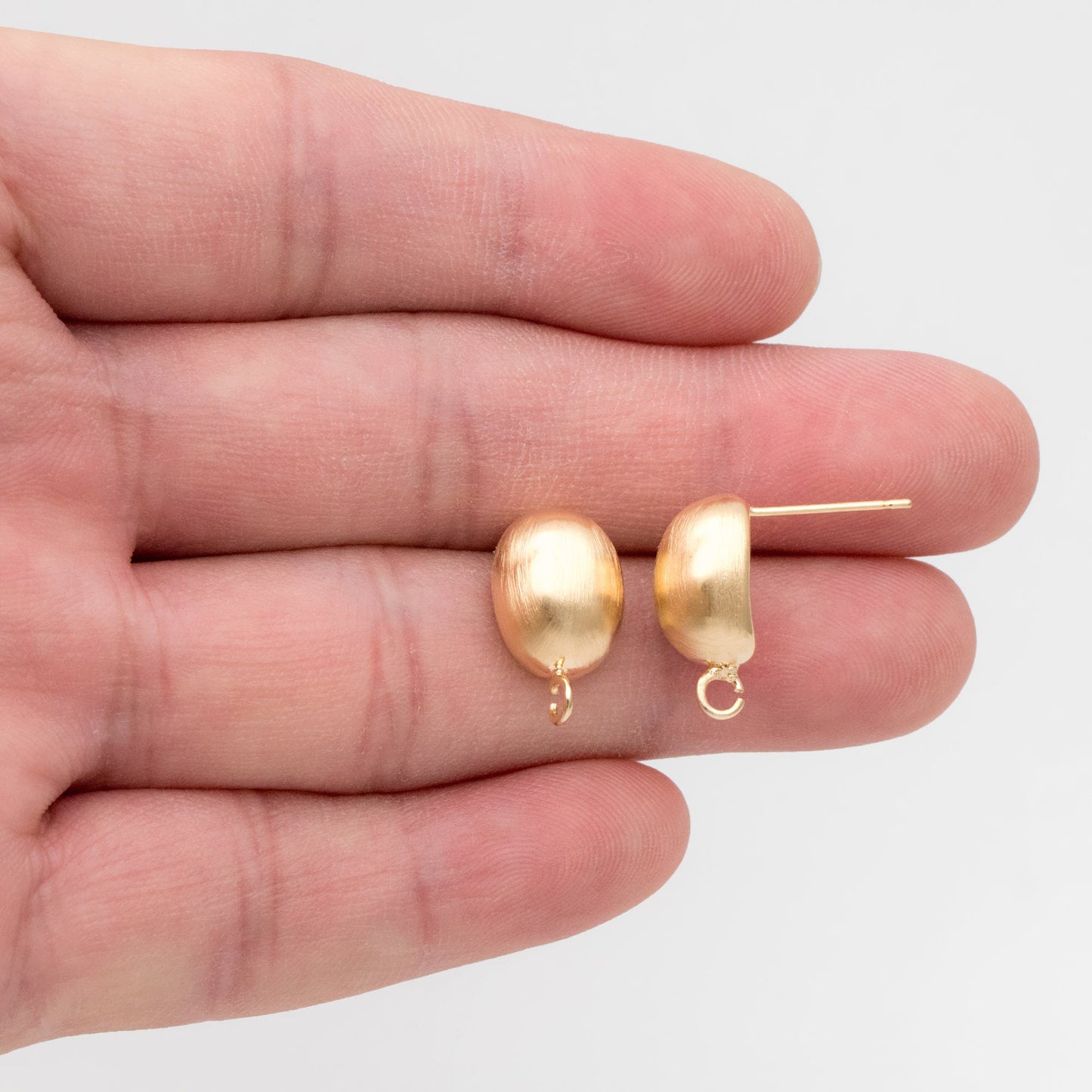 10pcs Gold Brushed Oval Ear Posts, Oval Stud Earrings, Jewelry Making, Diy Material, Jewelry Supplies (GB-3506)