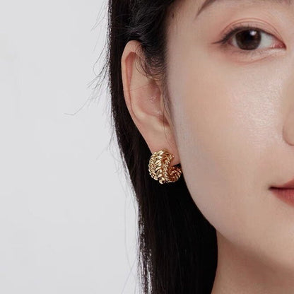 10pcs Gold Round Circle Ear Posts 17mm, Gold plated Brass, Geometric Hoop Stud Earrings (GB-2052)