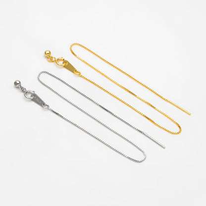 Adjustable Sterling Silver Bracelet, Gold/ Rhodium plated 0.7mm Dainty Box Chain, 7.2" Inch (CY-010)