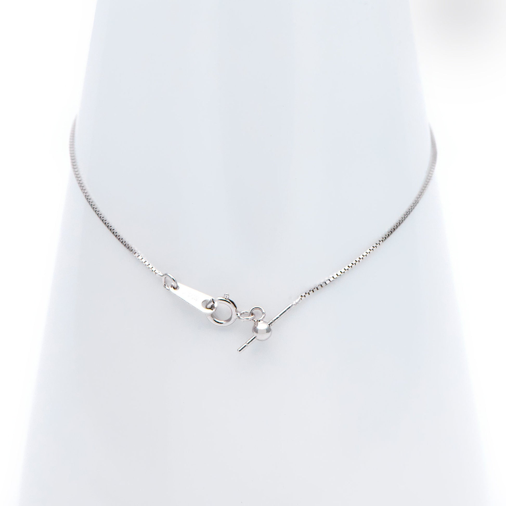 Adjustable Sterling Silver Bracelet, Gold/ Rhodium plated 0.7mm Dainty Box Chain, 7.2" Inch (CY-010)