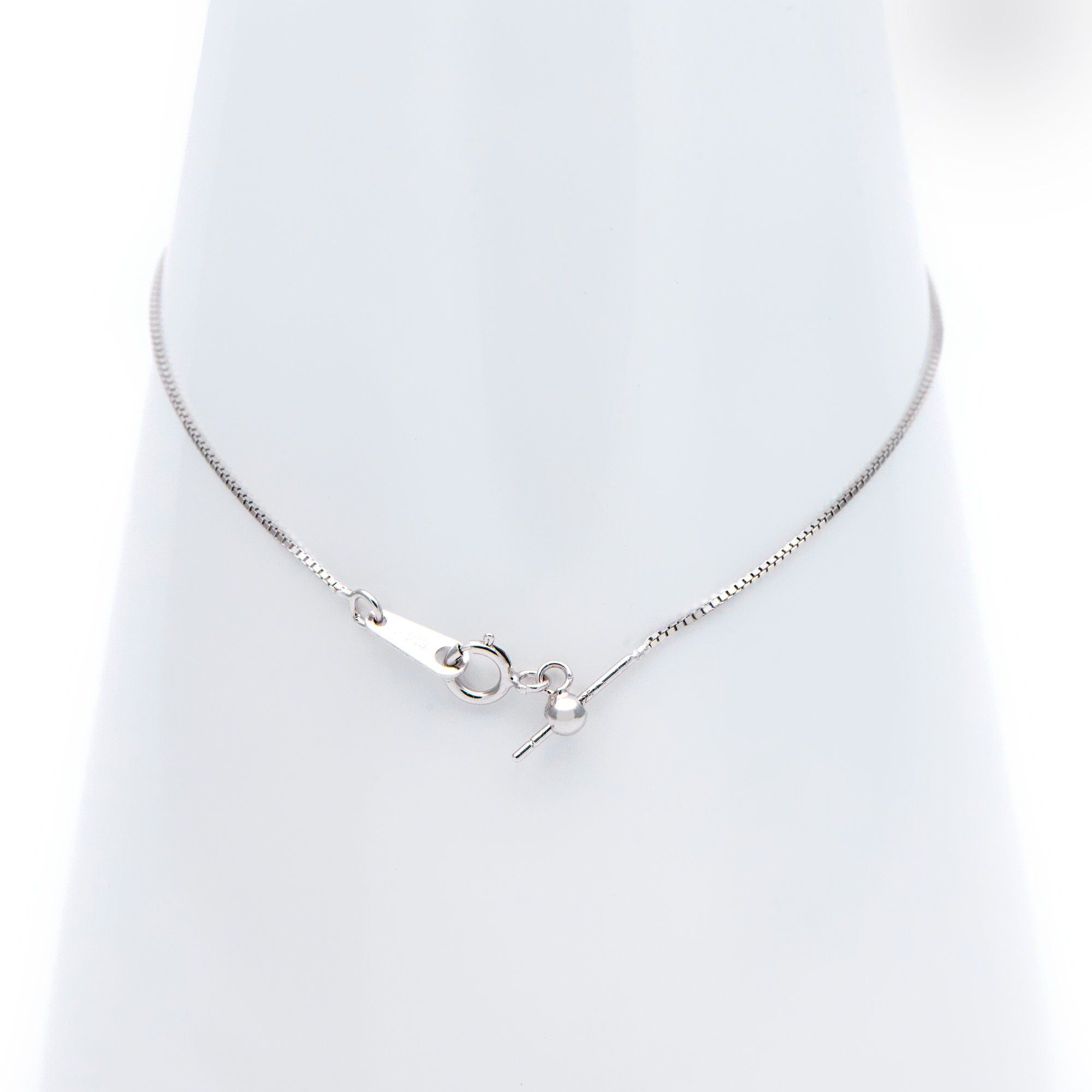 Adjustable Sterling Silver Bracelet, Gold/ Rhodium plated 0.7mm Dainty Box Chain, 7.2" Inch (CY-010)