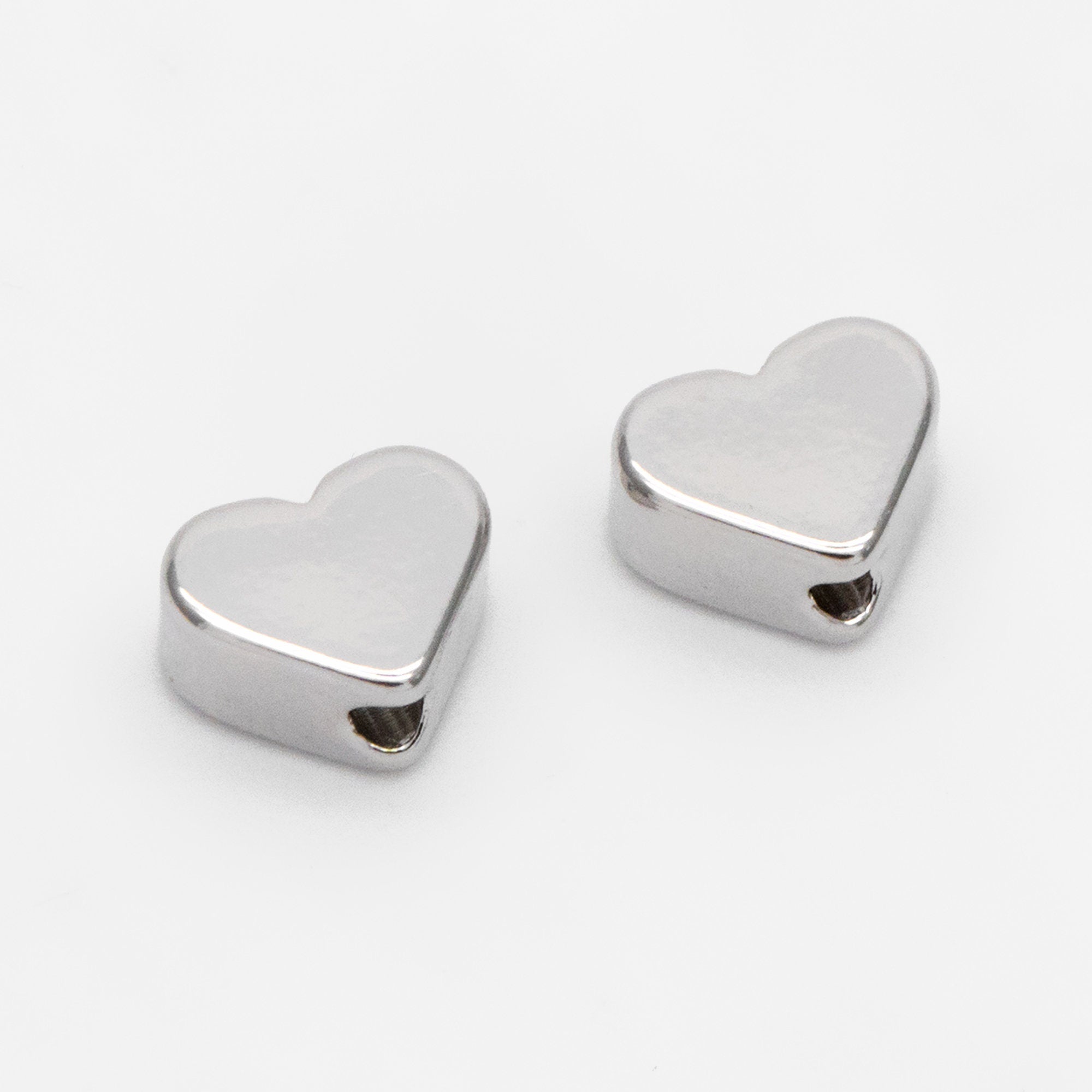 10pcs Gold/ Rhodium plated Brass Heart Beads 5.8mm (GB-910)