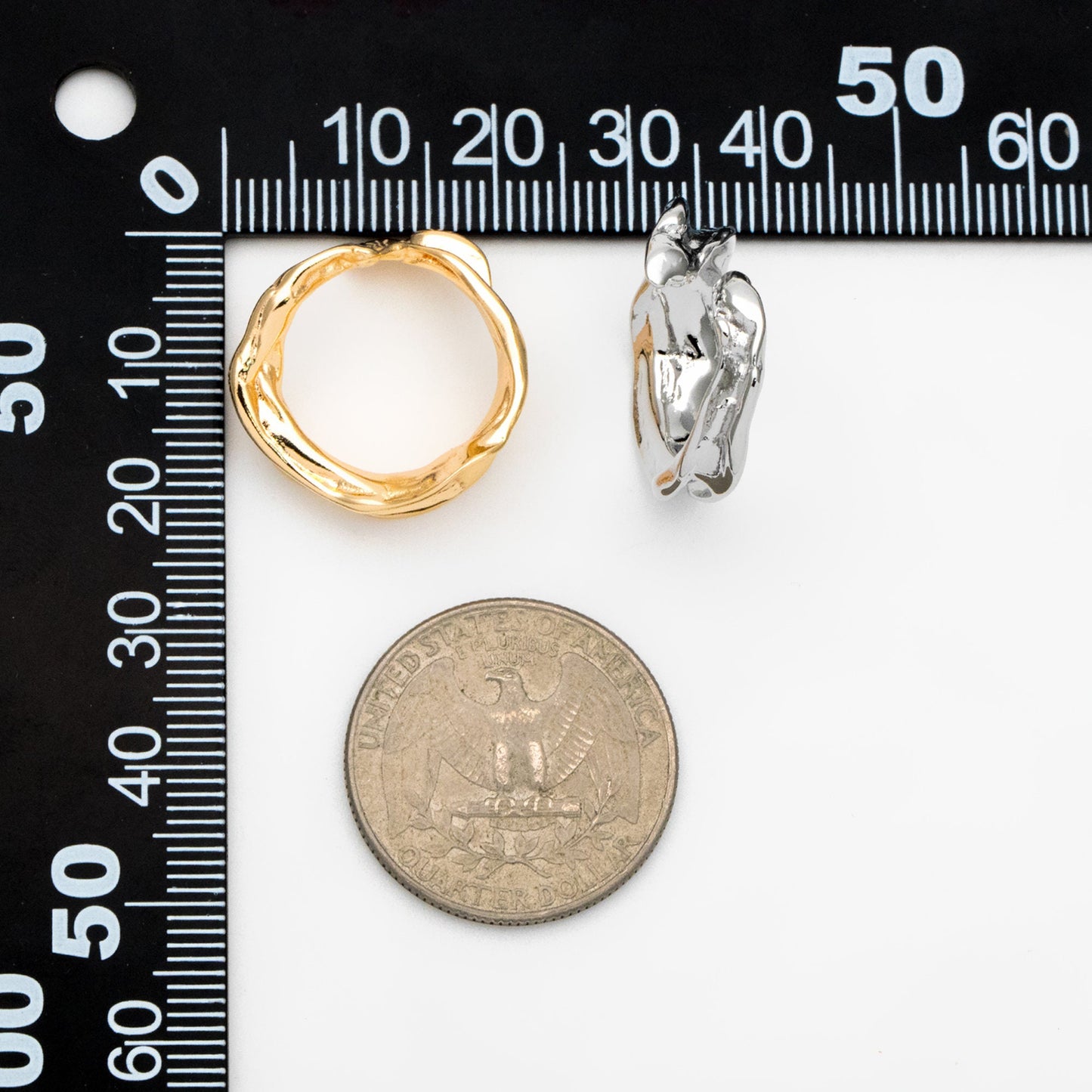 4pcs Gold/ Silver Irregular Finger Ring, Everyday Ring, Modern Style Ring, Fashion Rings (#GB-2813)