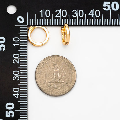 4pcs CZ Pave Double Band Earrings, Hoop Earrings, Dainty Huggie Earrings, Minimalist Earring, Small Gold Hoops Earring (GB-3826-B)