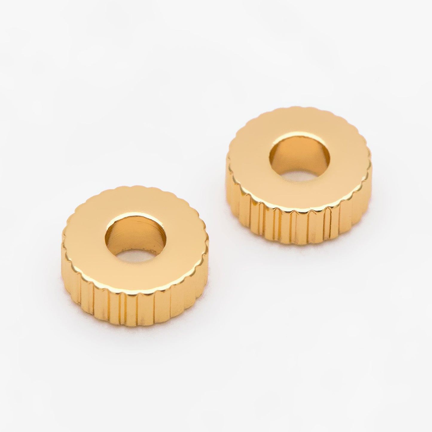 20pcs Gold/ Silver Gear Round Spacer Beads 7mm, Jewelry Making Supplies Wholesale (GB-2877)
