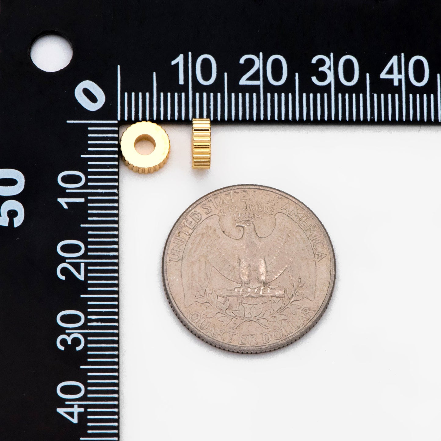 20pcs Gold/ Silver Gear Round Spacer Beads 7mm, Jewelry Making Supplies Wholesale (GB-2877)