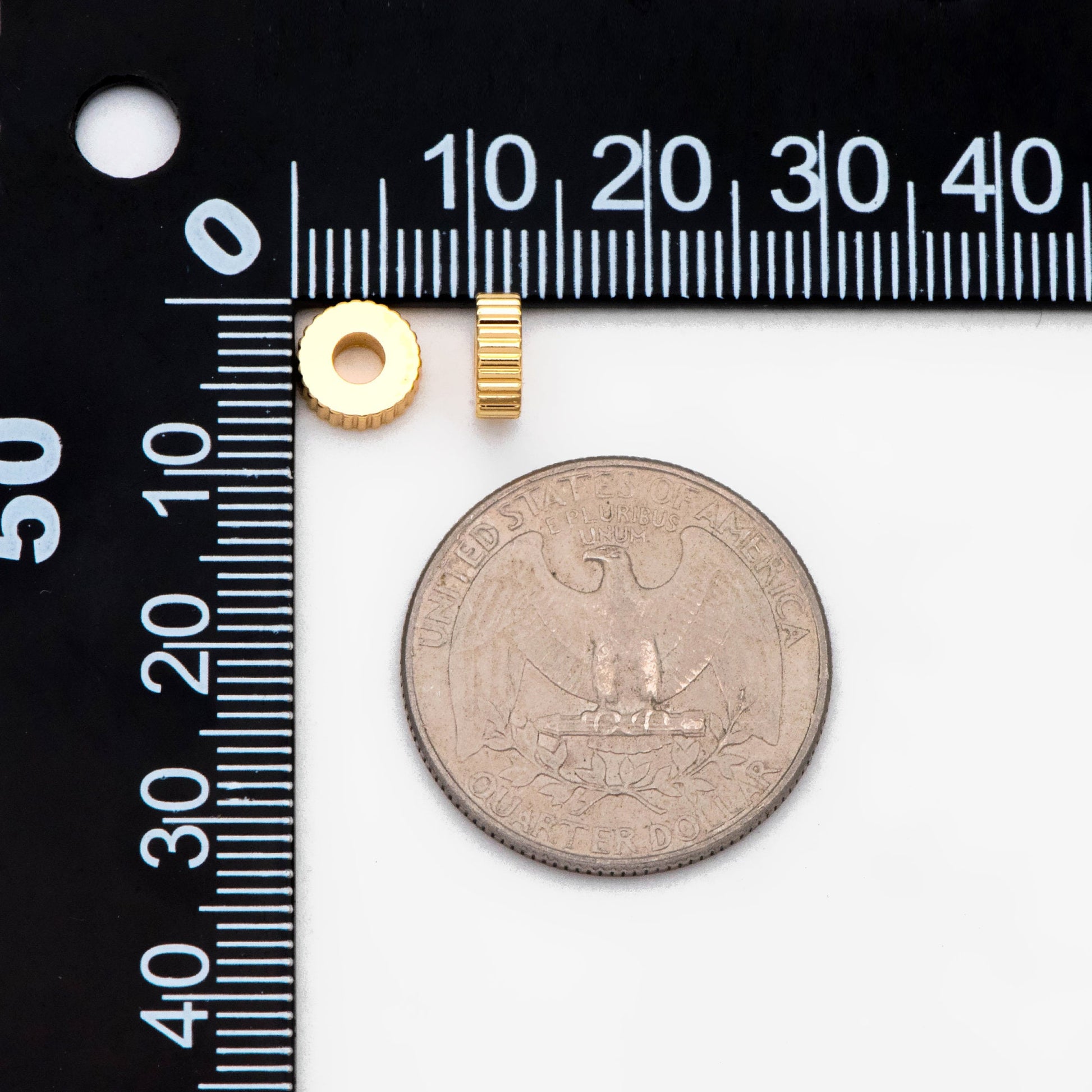 20pcs Gold/ Silver Gear Round Spacer Beads 7mm, Jewelry Making Supplies Wholesale (GB-2877)