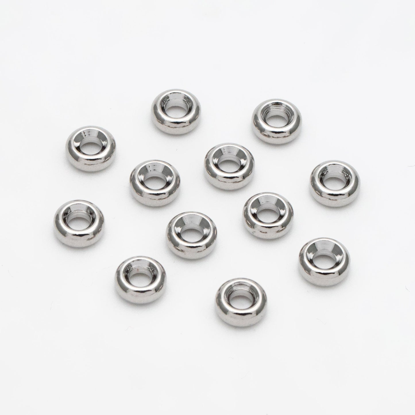 20pcs Gold/ Silver Tone Round Spacer Beads, 6mm, Jewelry Making Supplies Wholesale (GB-3510)