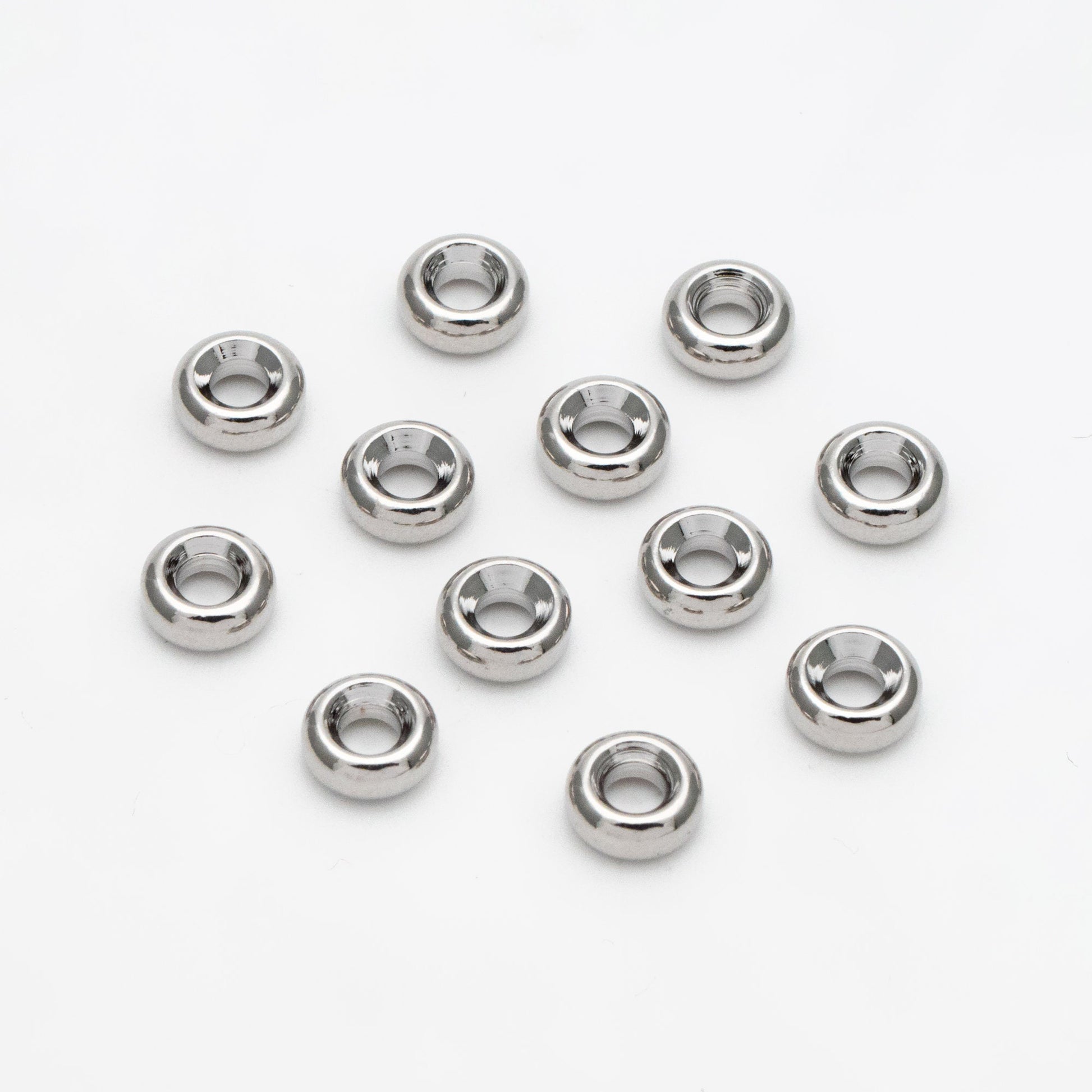 20pcs Gold/ Silver Tone Round Spacer Beads, 6mm, Jewelry Making Supplies Wholesale (GB-3510)