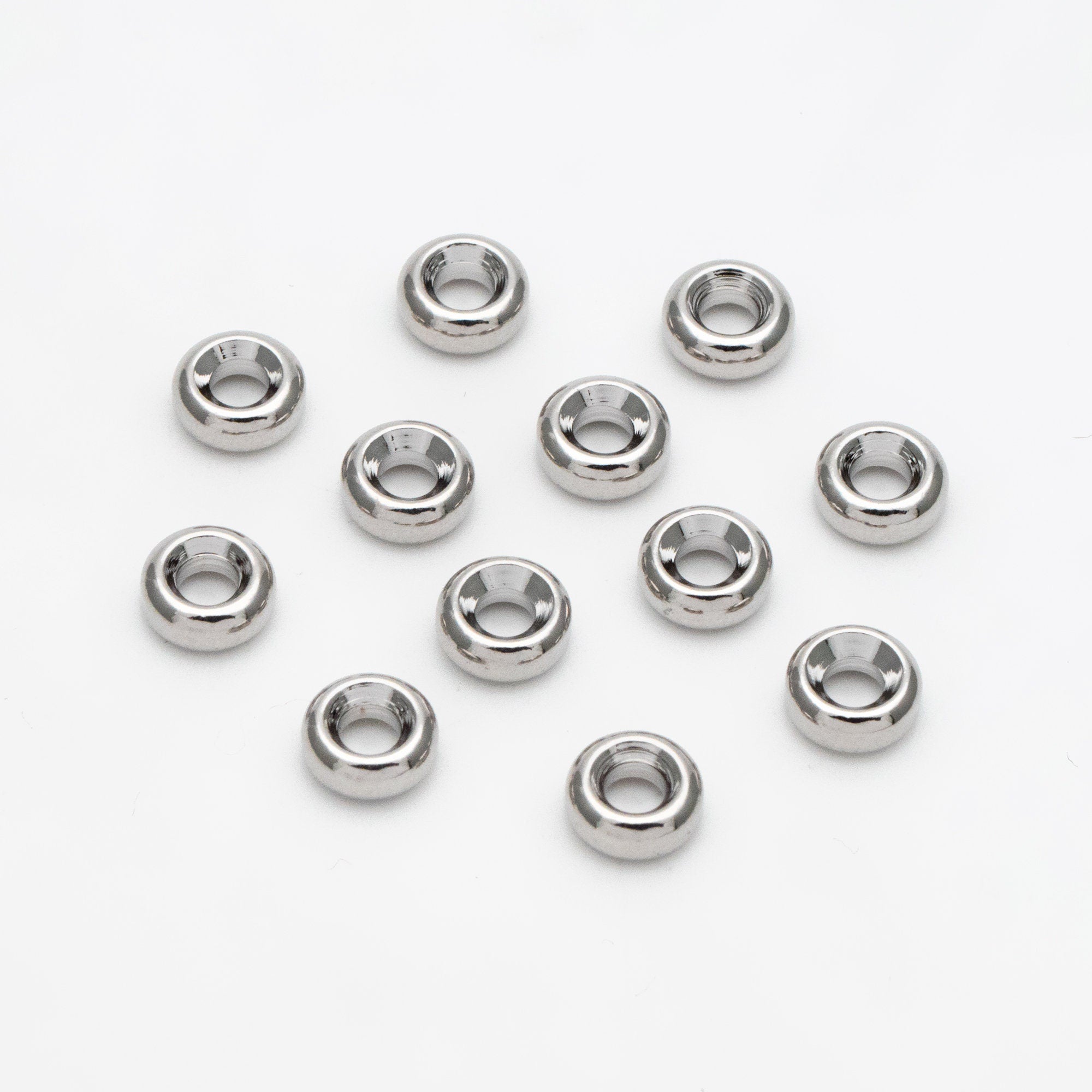 20pcs Gold/ Silver Tone Round Spacer Beads, 6mm, Jewelry Making Supplies Wholesale (GB-3510)