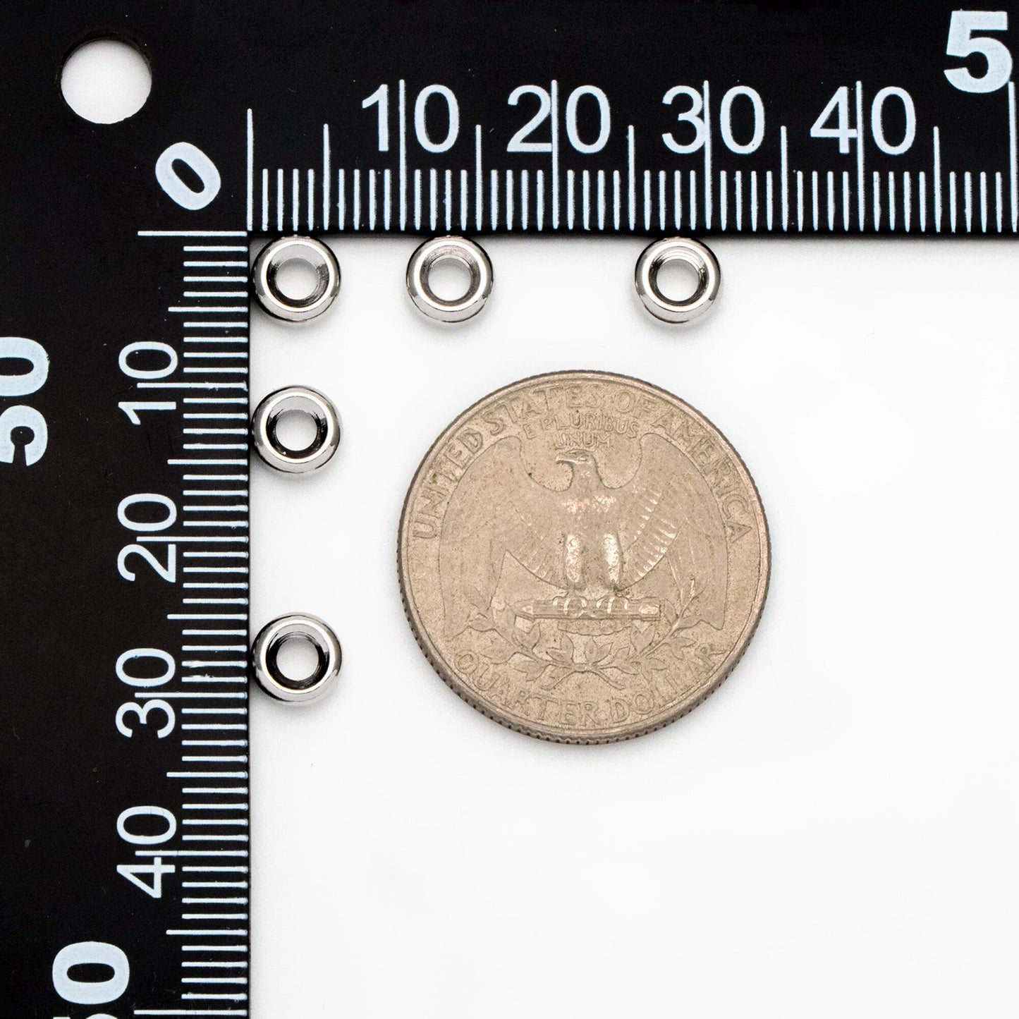 20pcs Gold/ Silver Tone Round Spacer Beads, 6mm, Jewelry Making Supplies Wholesale (GB-3510)