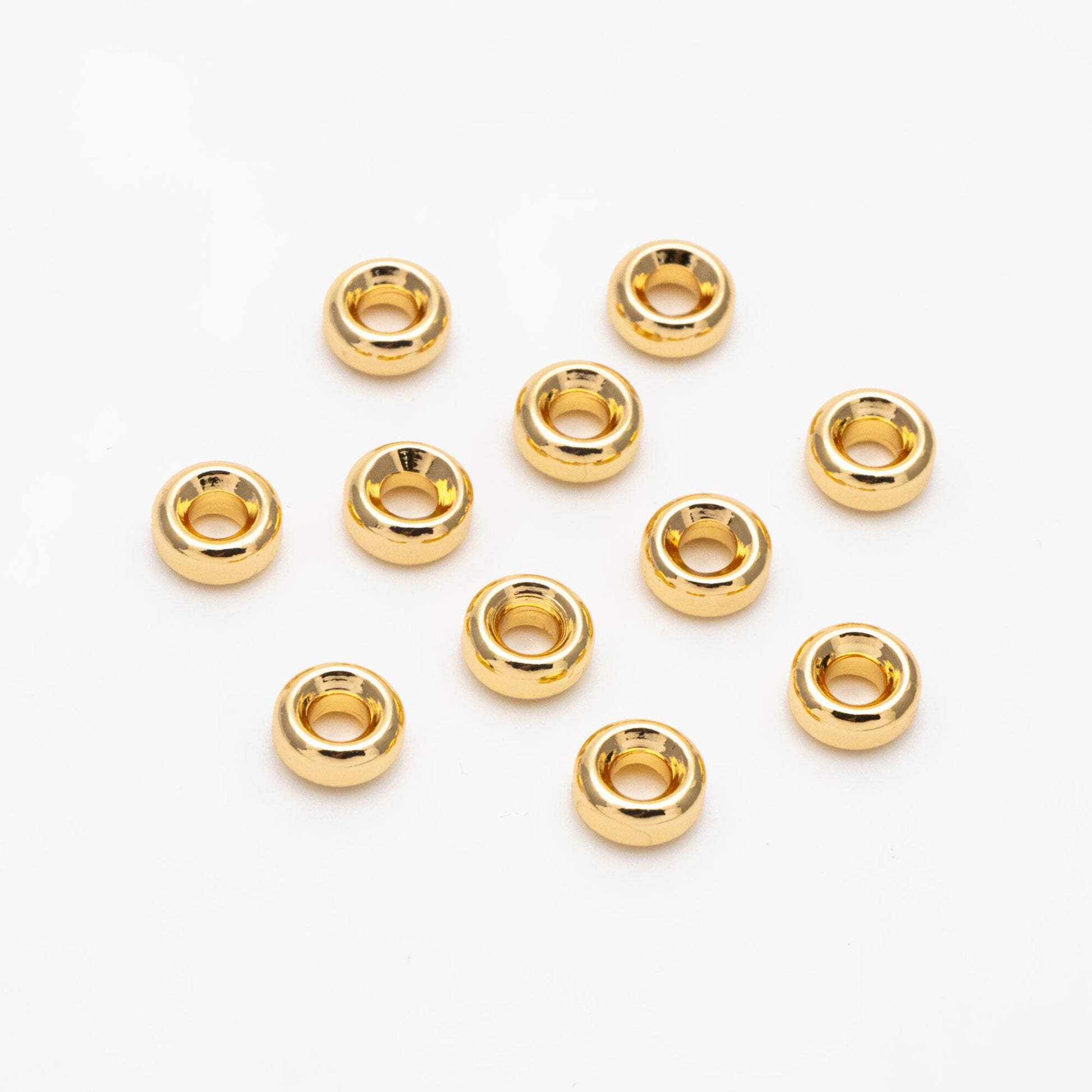20pcs Gold/ Silver Tone Round Spacer Beads, 6mm, Jewelry Making Supplies Wholesale (GB-3510)