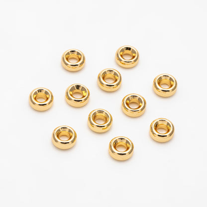 20pcs Gold/ Silver Tone Round Spacer Beads, 6mm, Jewelry Making Supplies Wholesale (GB-3510)