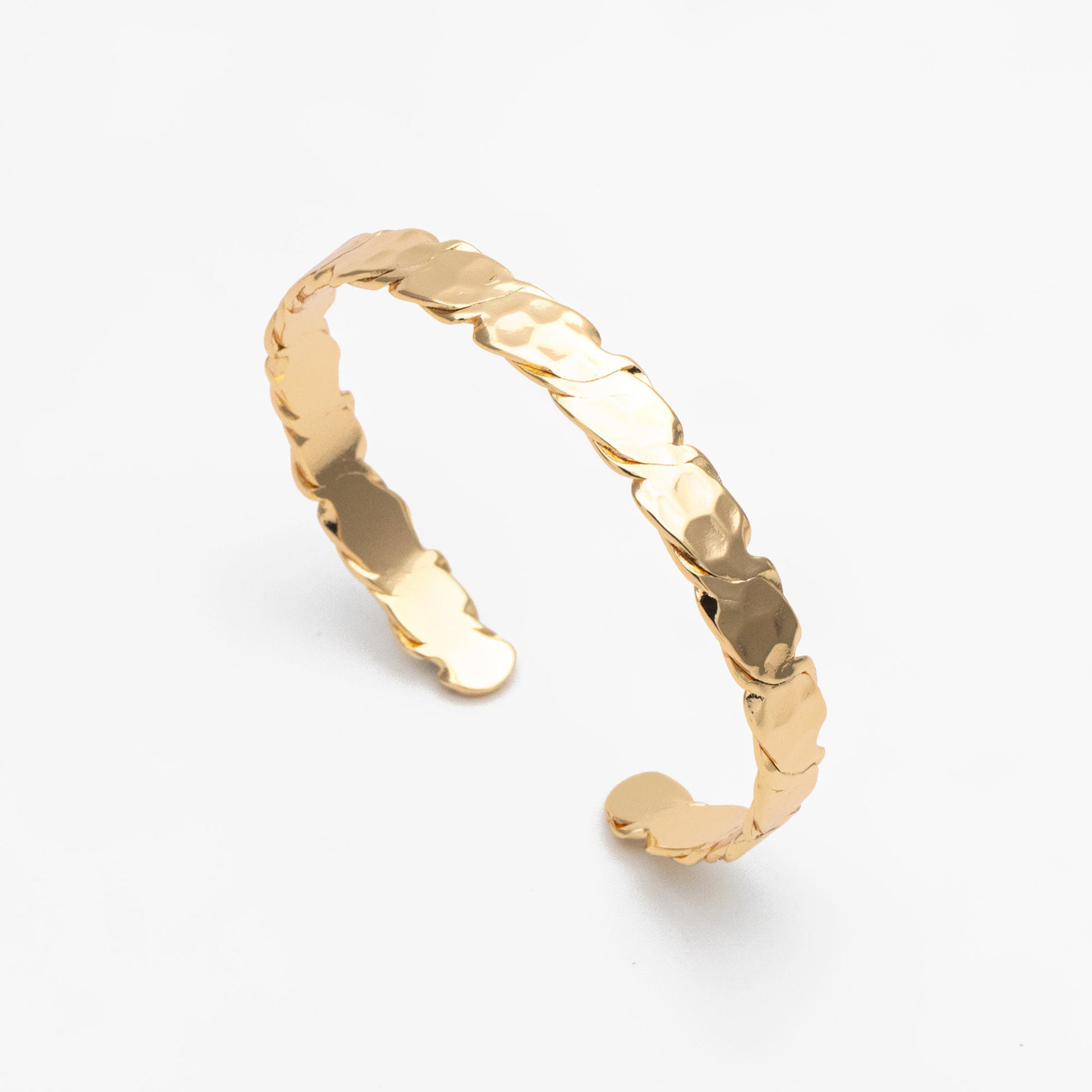 1pcs Gold Hammered Bangle Bracelet, Stackable Bracelets, Adjustable Bangle Bracelet (GB-3533)
