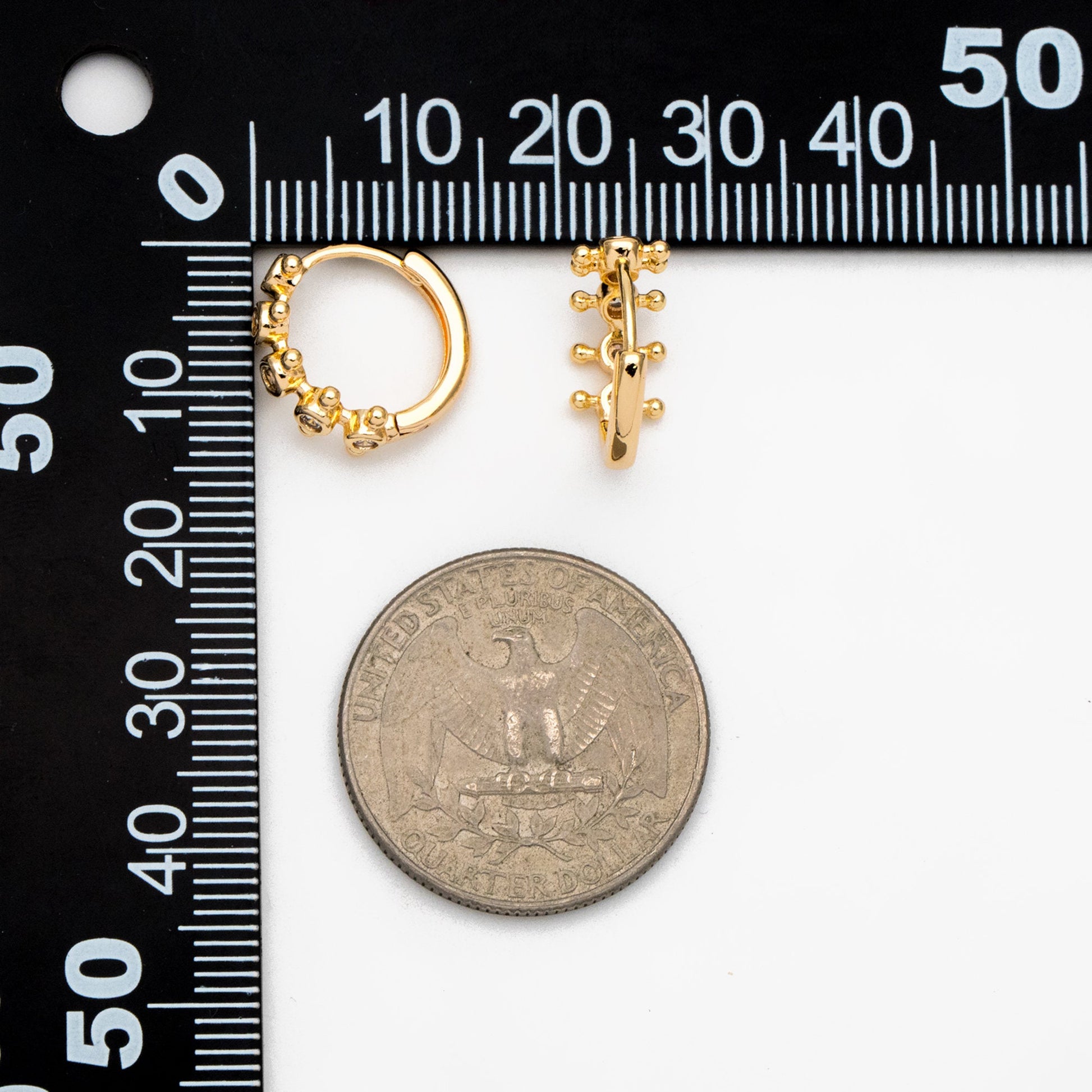 4pcs CZ Pave Hoop Earrings, Hoop Earrings, Dainty Huggie Earrings, Minimalist Earring, Small Gold Hoops Earring (GB-3894-C)