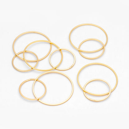 10pcs Gold Linked Circles, two ring Pendant, Interlocking rings, two linked circles, Entwined Circle 20mm and 25/30mm (GB-1300)