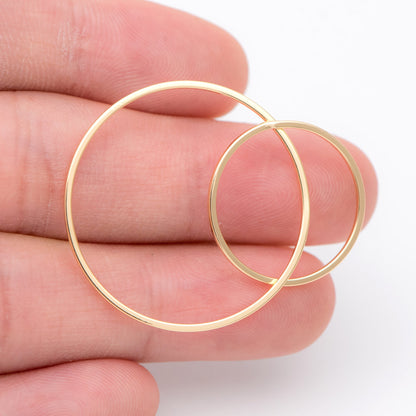 10pcs Gold Linked Circles, two ring Pendant, Interlocking rings, two linked circles, Entwined Circle 20mm and 25/30mm (GB-1300)