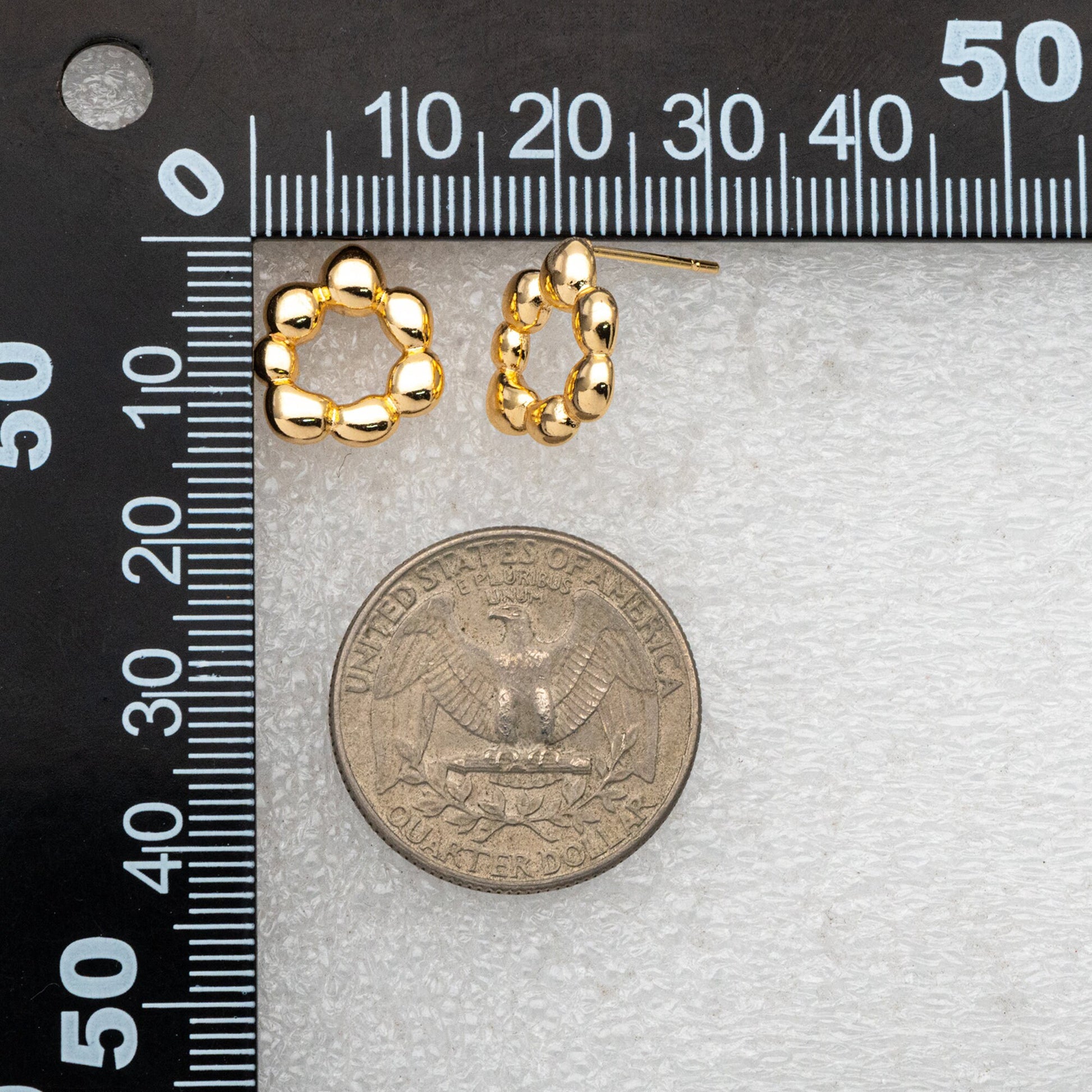 10pcs Gold Irregularity Circle Earrings, Minimalist Stud Earrings, Jewelry Supplies (GB-3548)