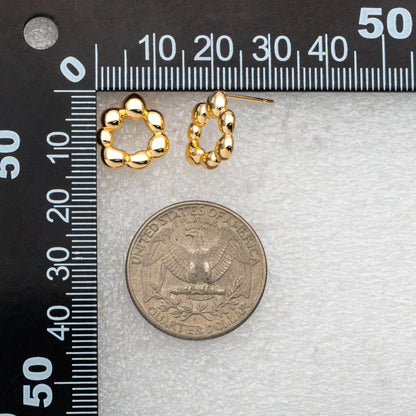 10pcs Gold Irregularity Circle Earrings, Minimalist Stud Earrings, Jewelry Supplies (GB-3548)