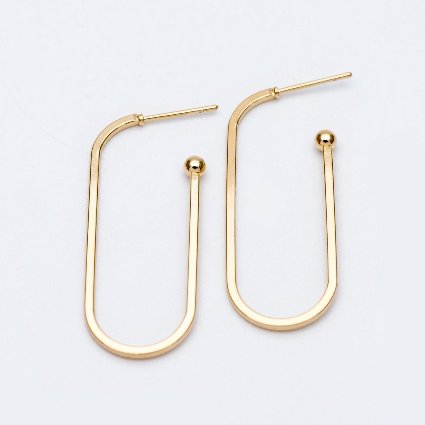 10pcs Gold Stud Earring, Simple Geometric Earring Posts, DIY Ear Wire Components (GB-679)
