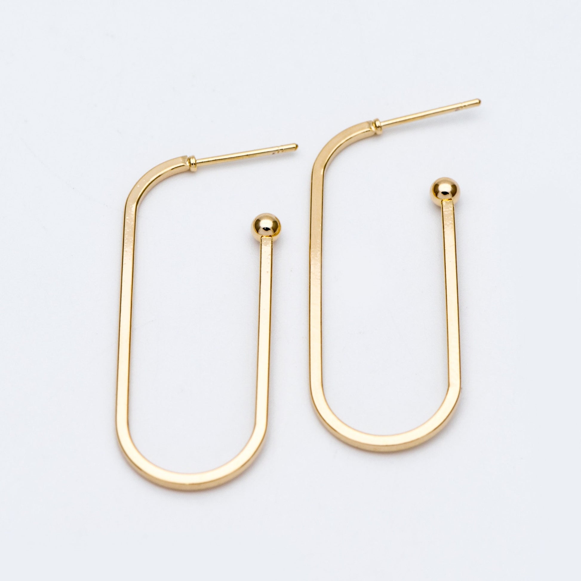 10pcs Gold Stud Earring, Simple Geometric Earring Posts, DIY Ear Wire Components (GB-679)