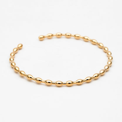 1pcs Gold/ Silver Bead Bangle Bracelet, Stackable Bracelets, Adjustable Bangle Bracelet (#GB-3517)