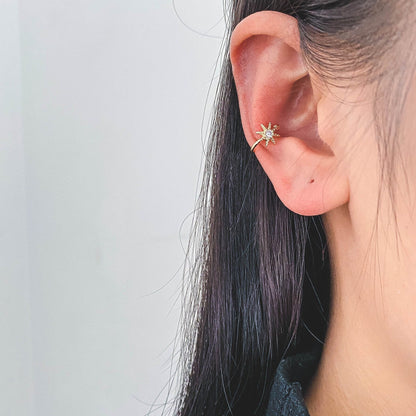 10pcs Cubic Zirconia Adjustable Gold Ear Cuffs, Gold plated Brass Earwire Earring Clips (GB-1336)