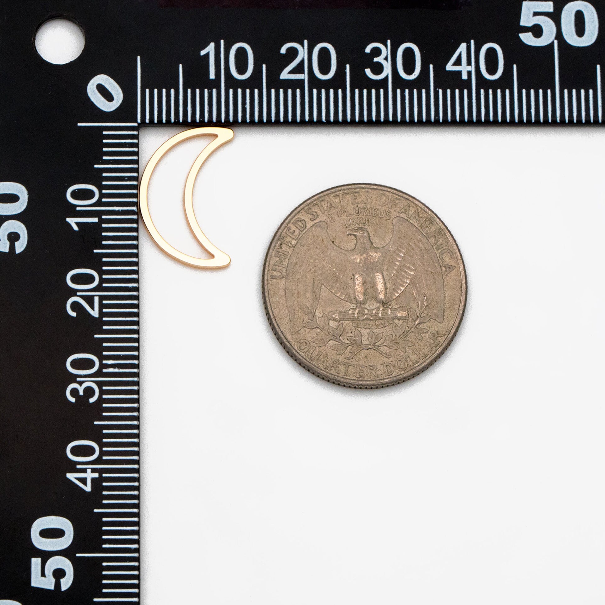 10pcs Gold Hollow Moon Charms 17x11mm, Gold plated Brass, Lead Nickel Free, Color Not Easily Tarnish (GB-3518)