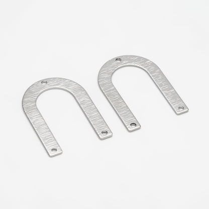 10pcs Brushed U Shaped Connectors With 3 Holes, Gold/ Rhodium plated Brass, Jewelry Making, Diy Material, Jewelry Supplies (GB-3817-Q)