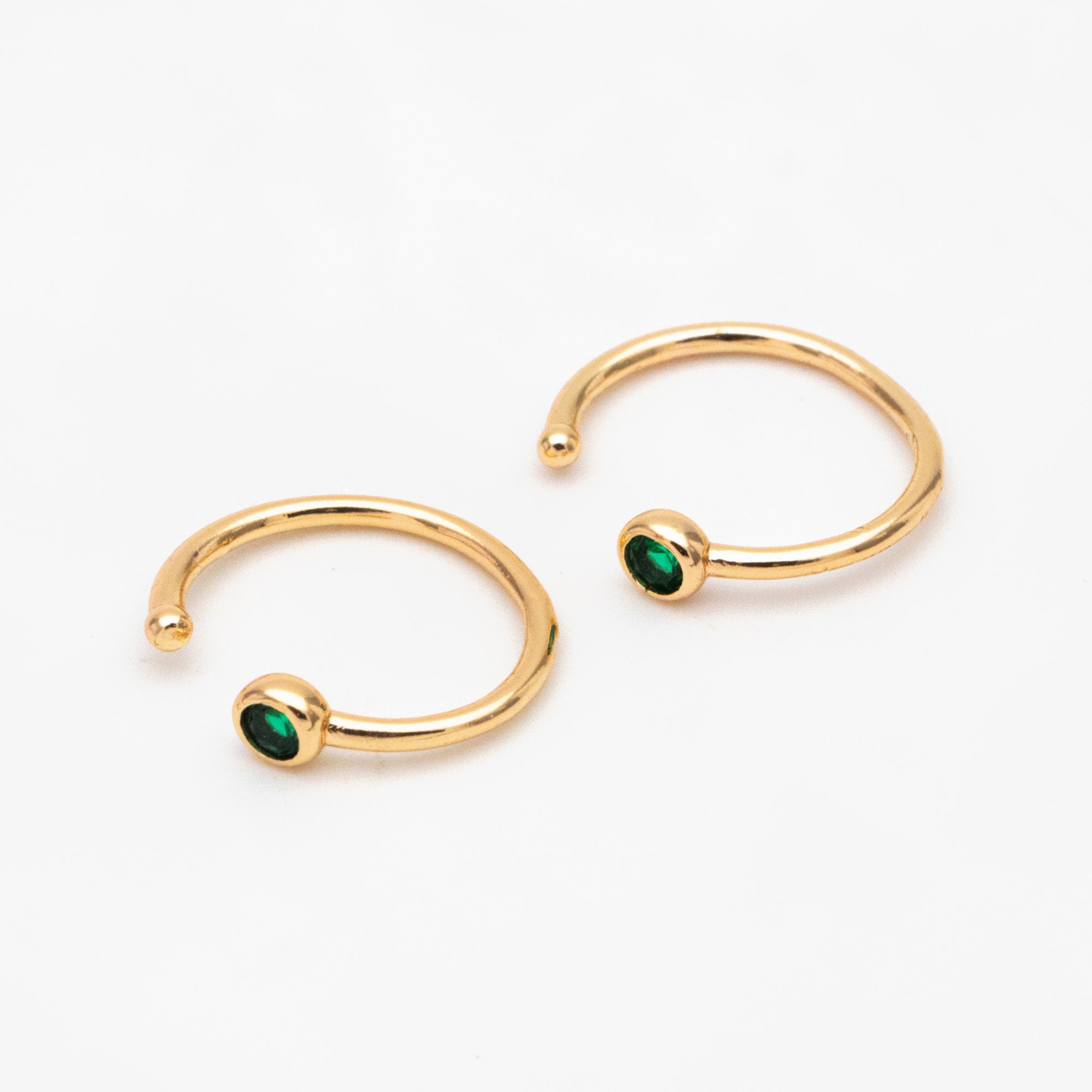 10pcs Round CZ Pave Minimalist Ear Cuffs, Non Pierced Ear Cuff, Dainty Earcuff Earring (GB-3562)