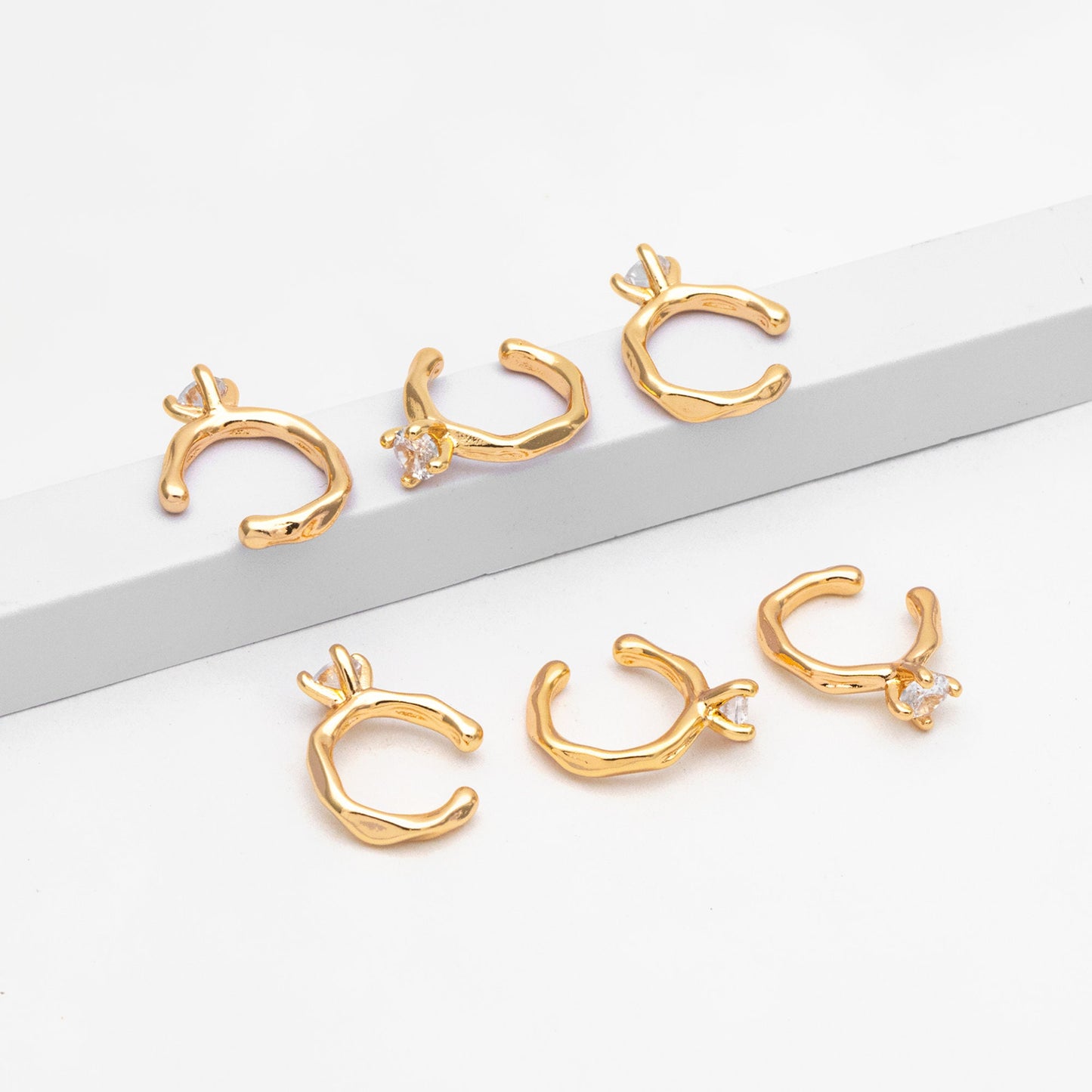 10pcs CZ Pave Ear Cuff, Minimalist Cartilage Earrings, Dainty Earcuff Earring (GB-3566)