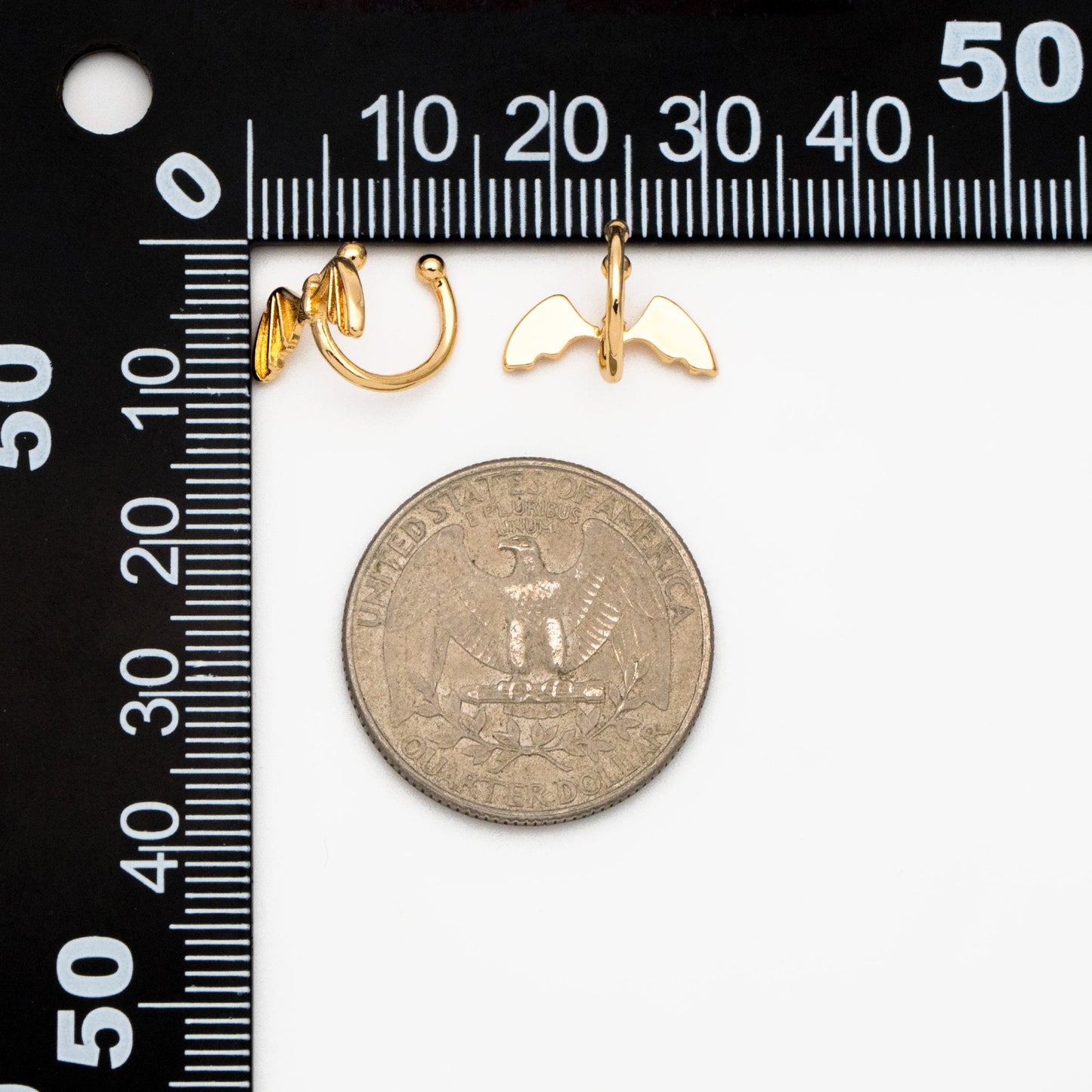 10pcs Gold/ Silver Bat Ear Cuff, Cartilage Ear Cuff, Gold/ Rhodium Plated Brass Ear Cuff, Cartilage Earrings (GB-3570)