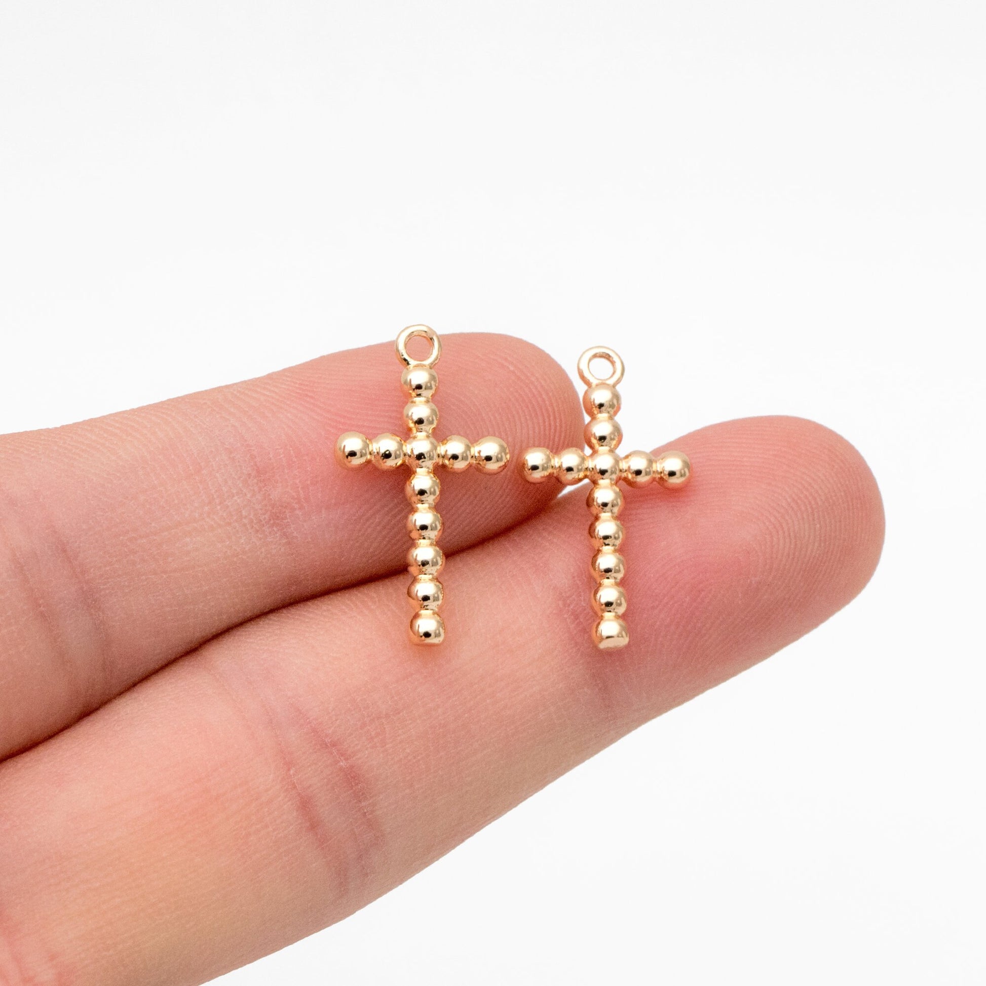 4pcs Gold Cross Charm 20x11mm, Earring Findings, Jewelry Making, Diy Material, Jewelry Supplies (GB-2731-H)