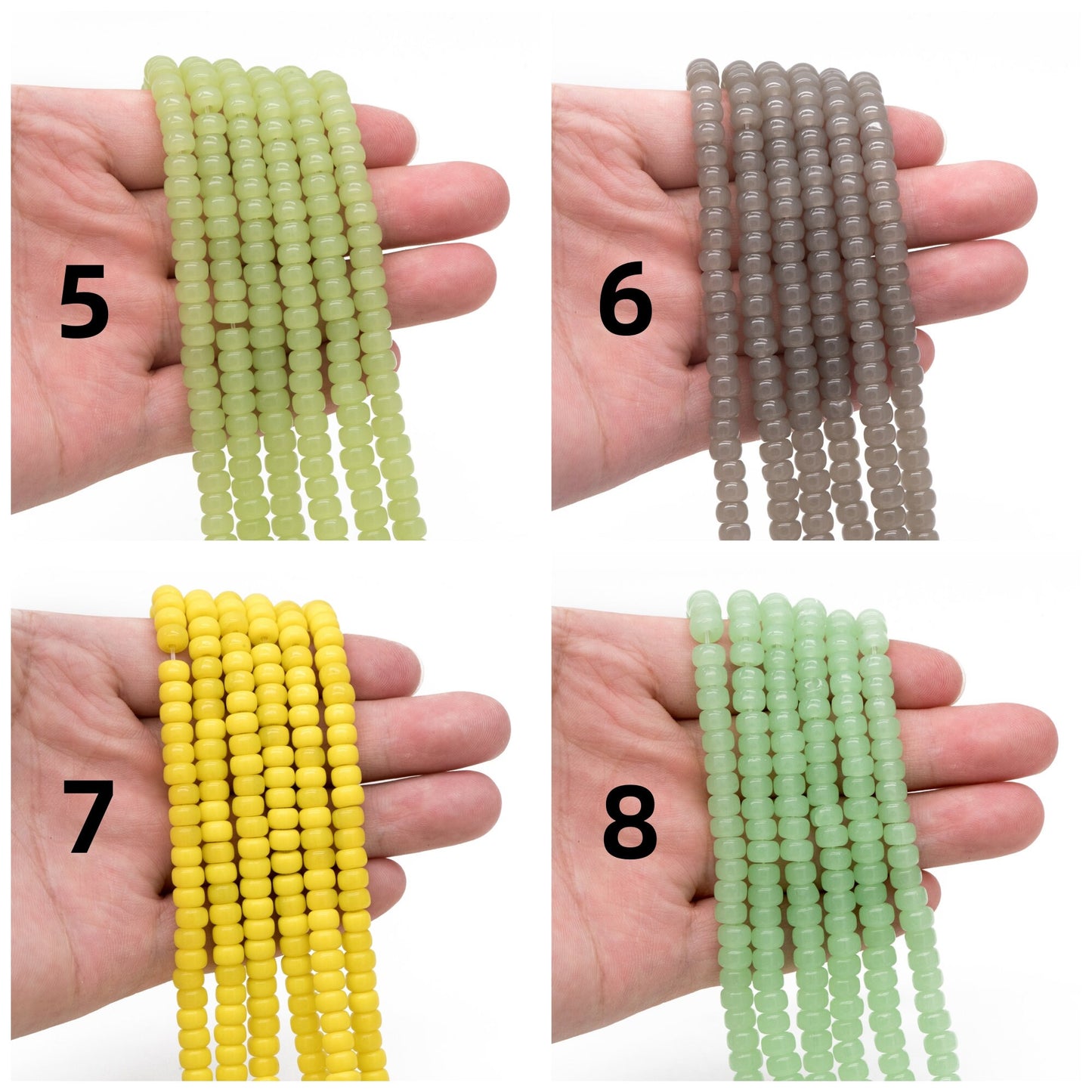 95pcs Smooth Rondelle Glass Beads, 6x4mm, Candy Color Crystal Beads (GM-044)