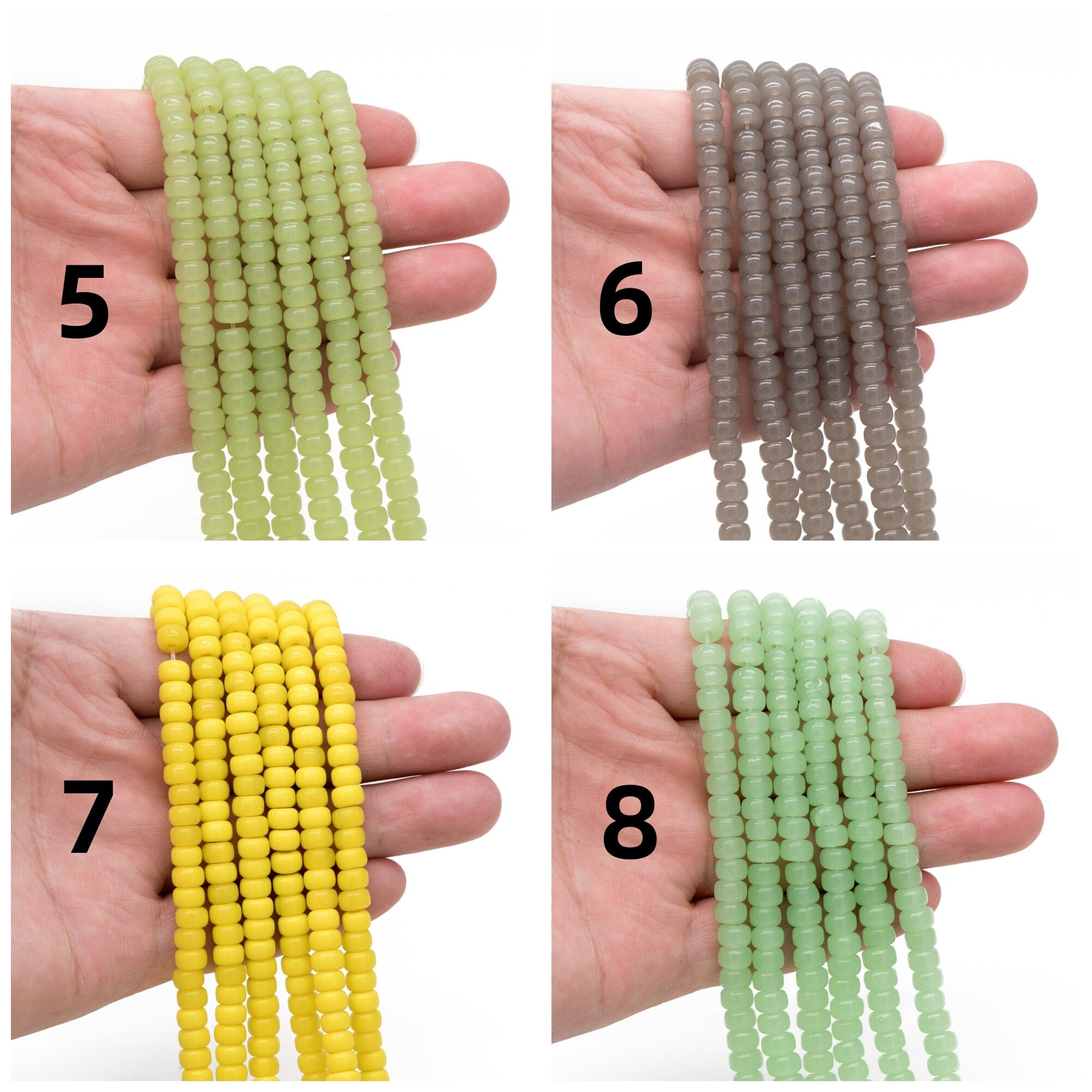 95pcs Smooth Rondelle Glass Beads, 6x4mm, Candy Color Crystal Beads (GM-044)