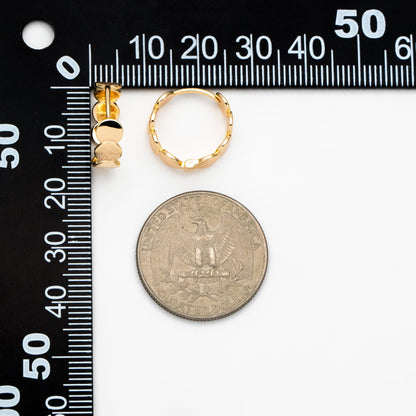 4pcs Gold/ Silver Round Disc Hoop Earrings , Gold/ Rhodium plated Brass Huggie Earrings 15mm, Minimalist Circle Earrings (GB-3530)