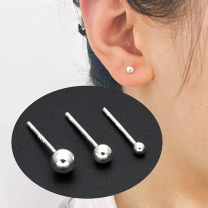 10pcs Sterling Silver Ball Ear Post, .925 Silver Earring Post, 2/ 3/ 4mm Ball Post Earring, Ball Stud Earring (CY-032)