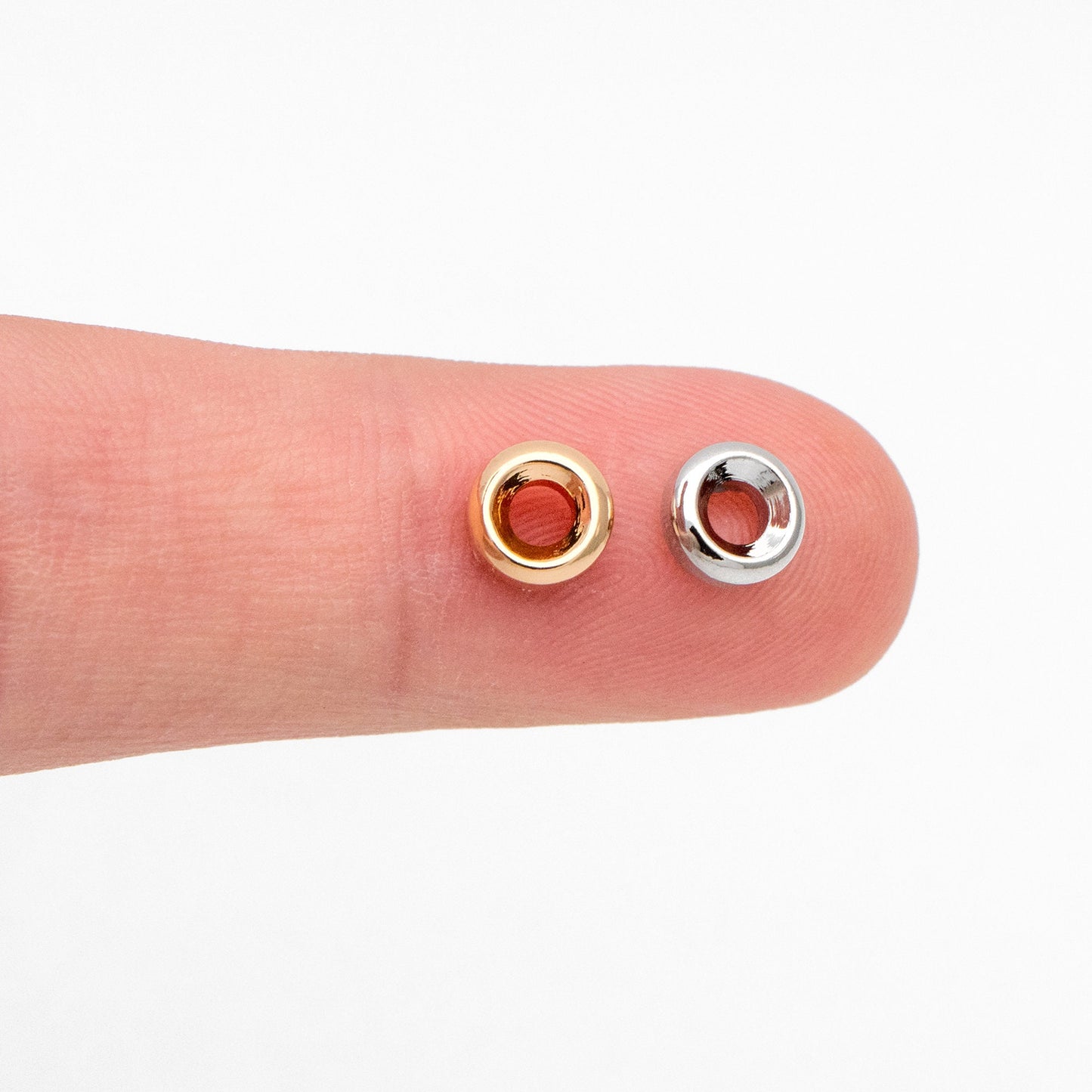 20pcs Gold/ Silver Tone Round Spacer Beads, 6mm, Jewelry Making Supplies Wholesale (GB-3510)