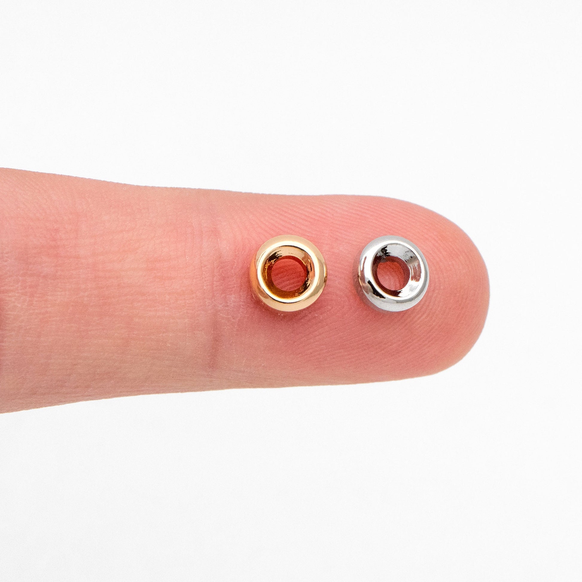 20pcs Gold/ Silver Tone Round Spacer Beads, 6mm, Jewelry Making Supplies Wholesale (GB-3510)